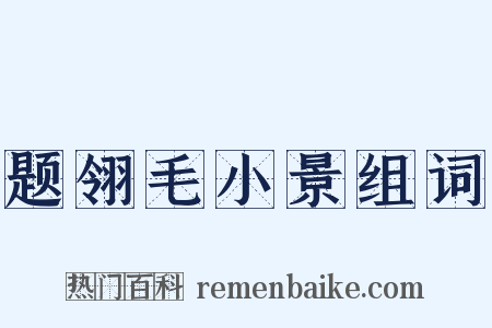 题翎毛小景组词是什么意思的图片